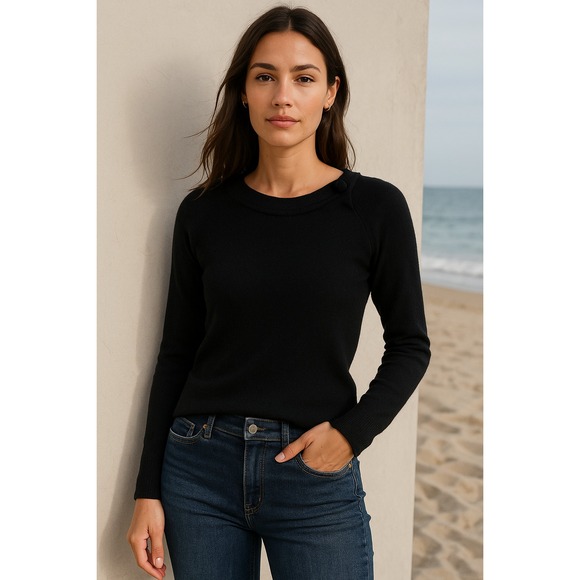 Barneys New York Womens Black‎ Cashmere Sweater Pullover Size S Classic Capsule